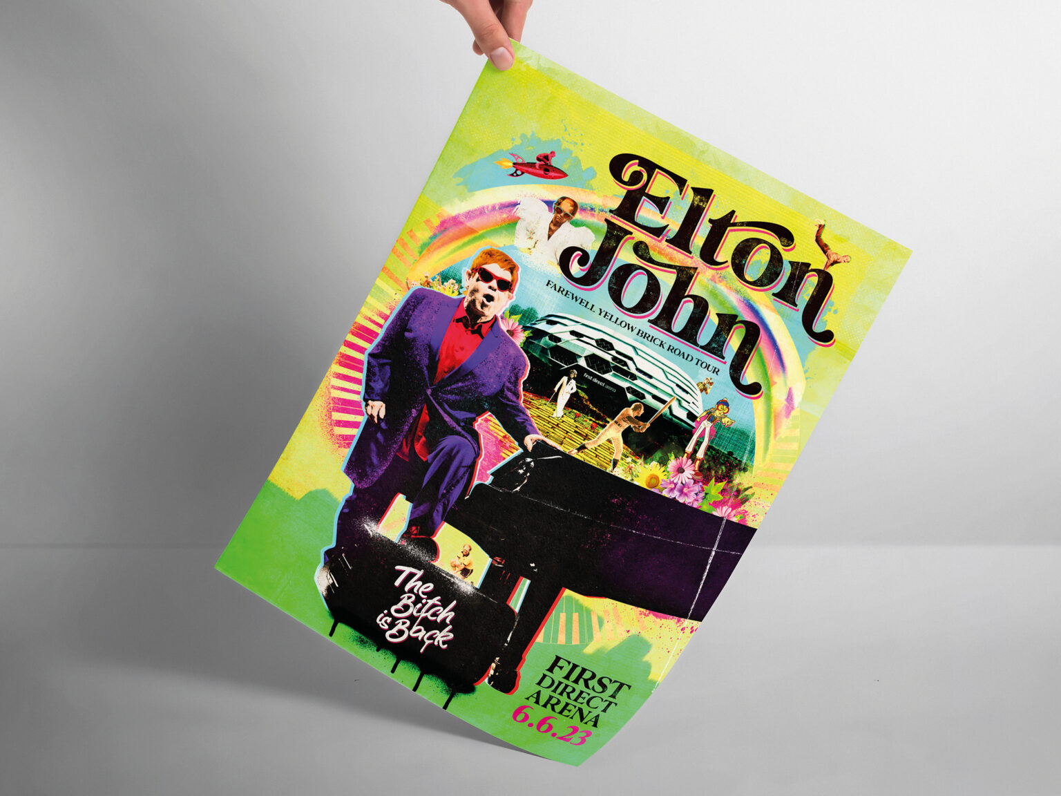 Elton John First Direct Arena Tour Poster Design